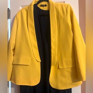 Bright Yellow Open-Front Blazer size L